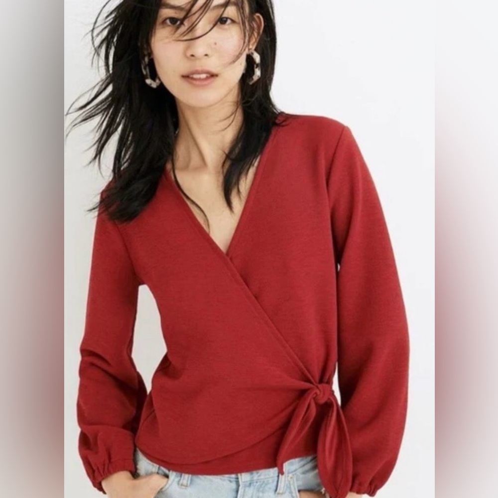 Madewell Texture & Thread Wrap Side Tie Top L
